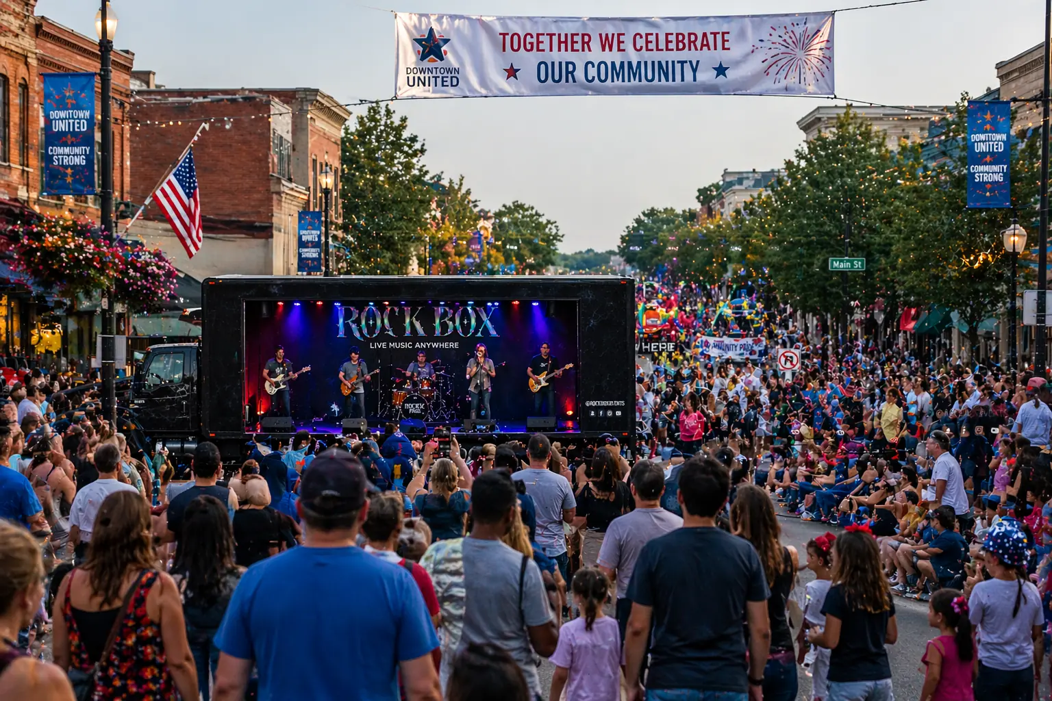 Rock Box on a main street during a community celebration